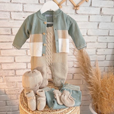 Kit algodão doce - Bege e verde jard. pipoca bege